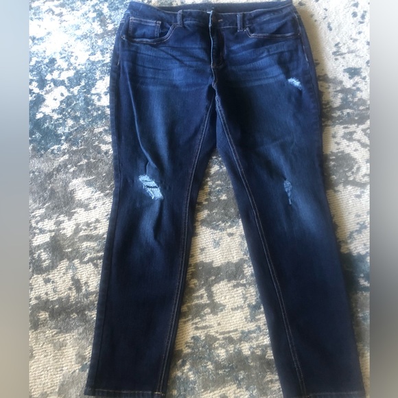 Denim - Ladies distressed jeans, size 16, like new